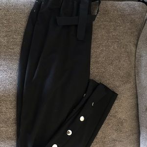 Fashion Nova Black joggers (w/ button down sides)